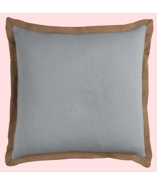 Jute Trim Solid Polyester Filled Decorative Pillow  22