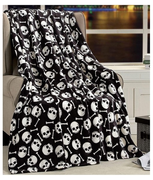 Ultra Soft & Cozy Halloween Spooky Skulls Ultra Plush Throw - 50 in. W x 60 in. L