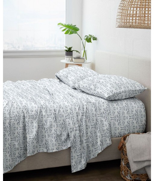 Home Collection Premium Ultra Soft Chambray Style Pattern 3 Piece Bed Sheets Set  Twin