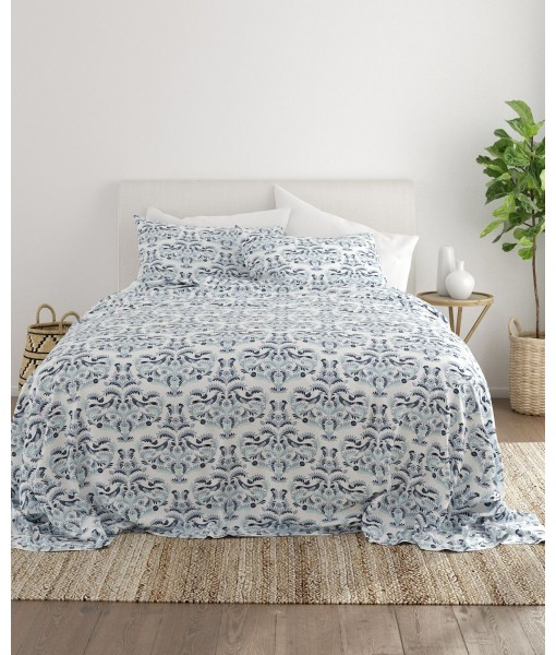 Home Collection Premium Ultra Soft Chambray Style Pattern 3 Piece Bed Sheets Set  Twin