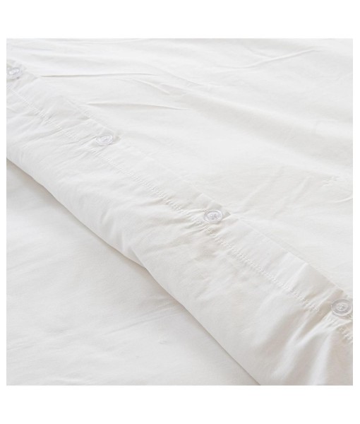 White Duvet Cover Cotton Button Closure White King