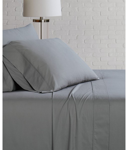 Solid Cotton Percale Twin Sheet Set