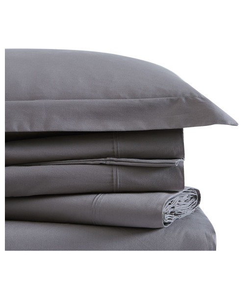 Solid Cotton Percale Twin Sheet Set