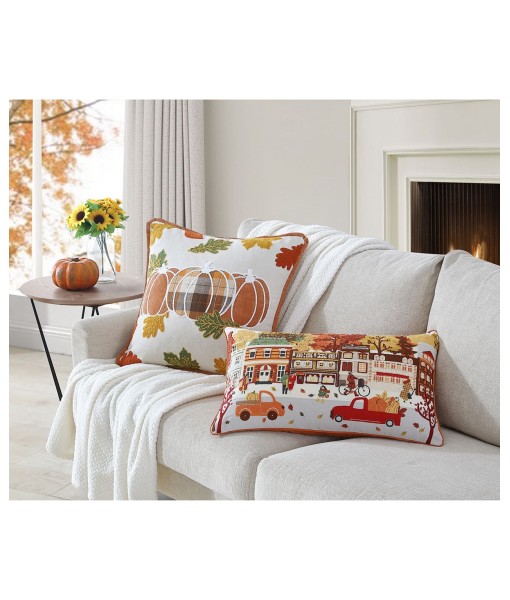 Harvest Walk Embroidered Decorative Pillow  14