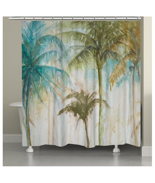 Watercolor Palms Shower Curtain