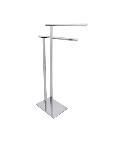 Double L Shape Pedestal Towel Holder in Polished Chrome