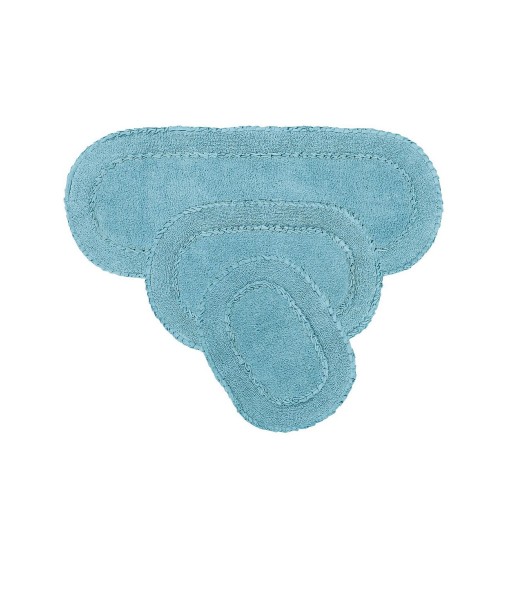 Double Ruffle Bath Rug Set  3 Piece