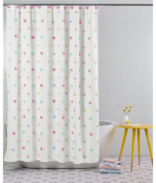 Tufted Dot Shower Curtain